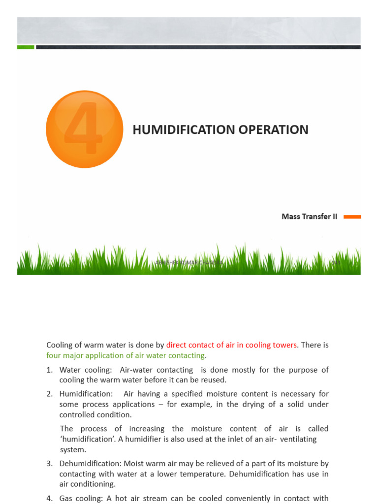 Humidification Operation I (1) | PDF | Humidity | Temperature