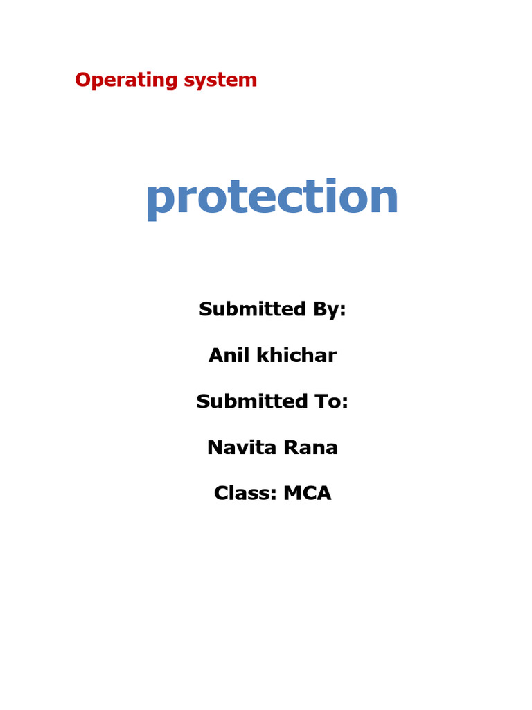 Operating System Protection Overview | PDF