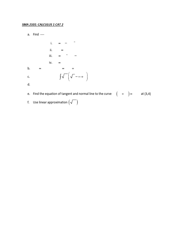 Calculus 1: Derivatives and Integrals | PDF