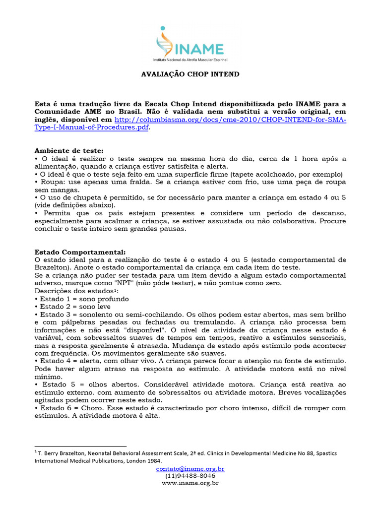 Avaliação da Escala Chop Intend | PDF | Movimentos anatômicos | Joelho
