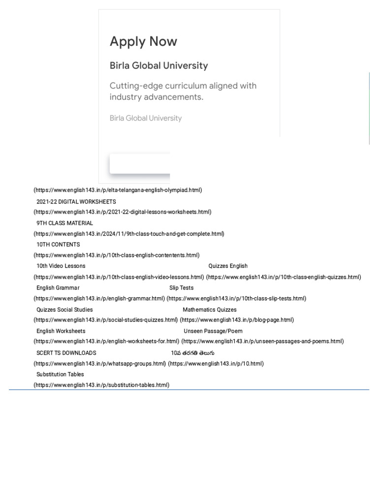 8th Class English Formative Assessment Pdf Reading Comprehension