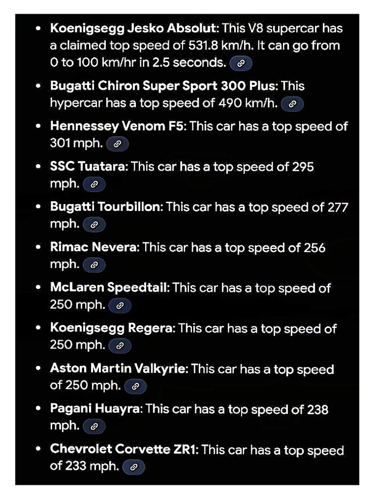 Fastest Car of All Time | PDF