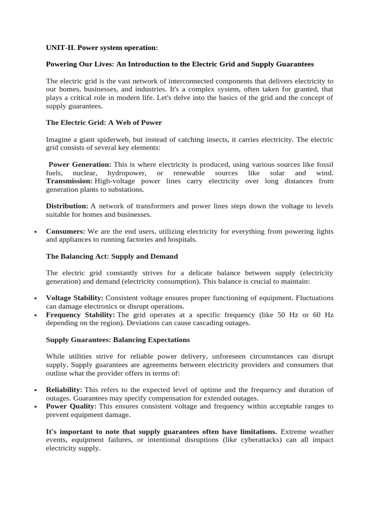 Unit II | PDF | Electrical Grid | Smart Grid