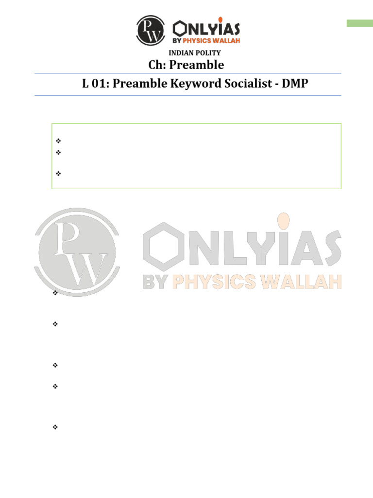 Preamble 01 mains question pdf socialism communism