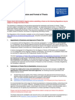 Guidelines On Submission and Format of Thesis