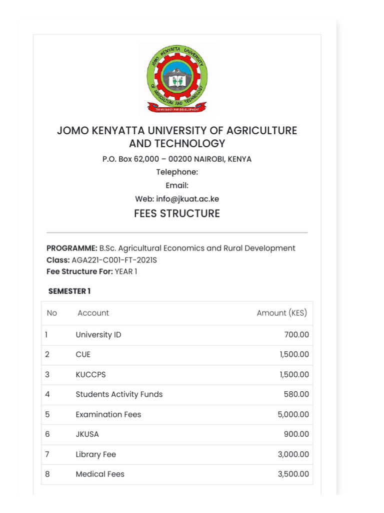 Jkuat Fee Structure
