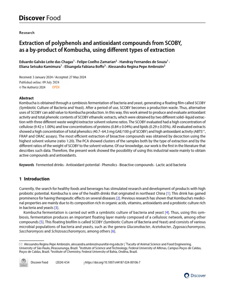 Extraction of Polyphenols and Antioxidant Compound | PDF | Polyphenol ...