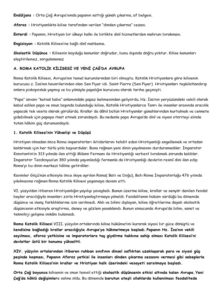 Sınıf 5. Konu Rönesans Reform Ve Merkantalizm | PDF