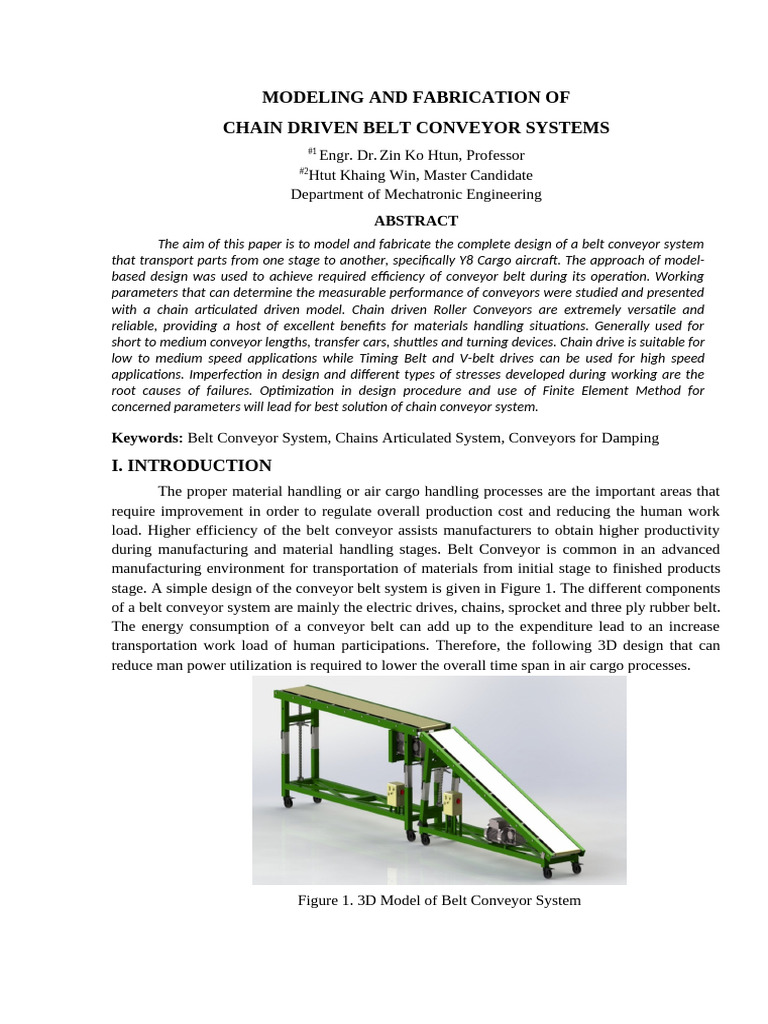 Design and Fabrication of Belt Conveyors | PDF | Mechanical Engineering