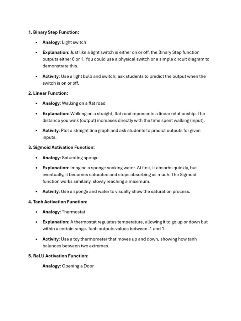 Activation Functions for Students | PDF | Function (Mathematics ...