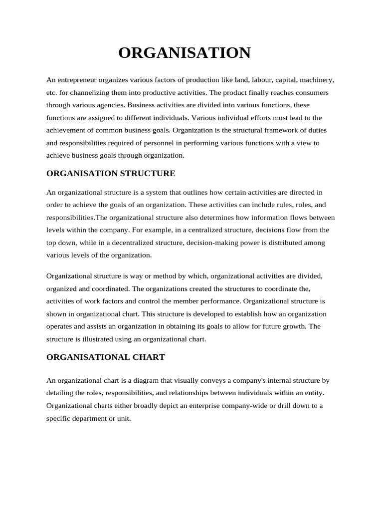 ORGANISATION | PDF | Human Resource Management | Sales