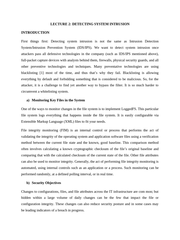 System Intrusion Detection Techniques | PDF | Security | Computer Security