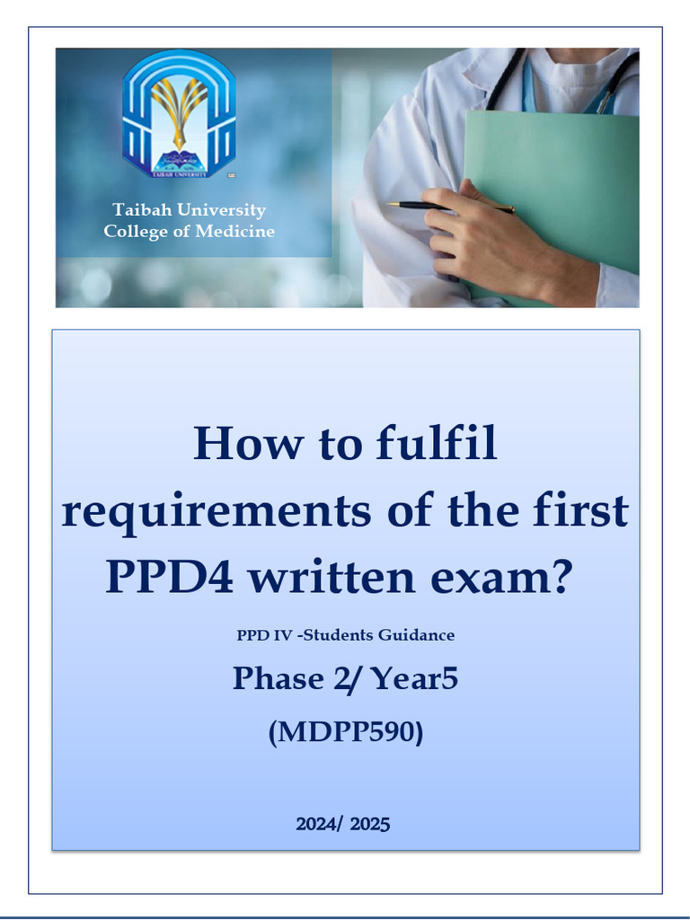 The First PPD4 Written Exam Student Guide-2024-2025 | PDF | Medical ...