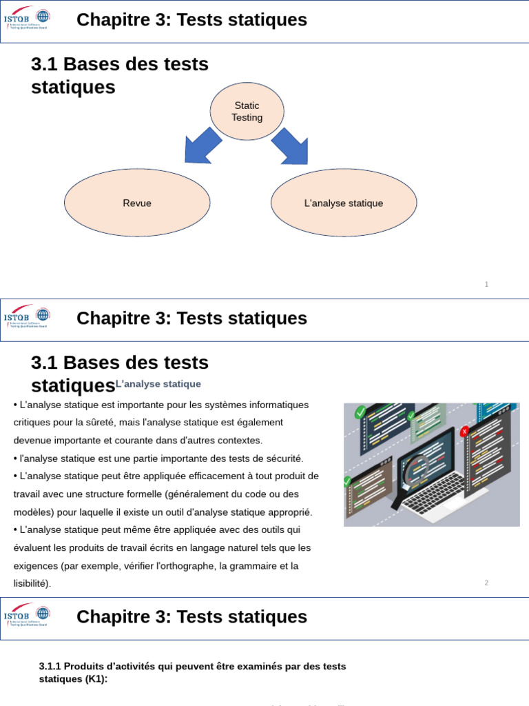 Introduction aux tests statiques en informatique | PDF | Test de ...