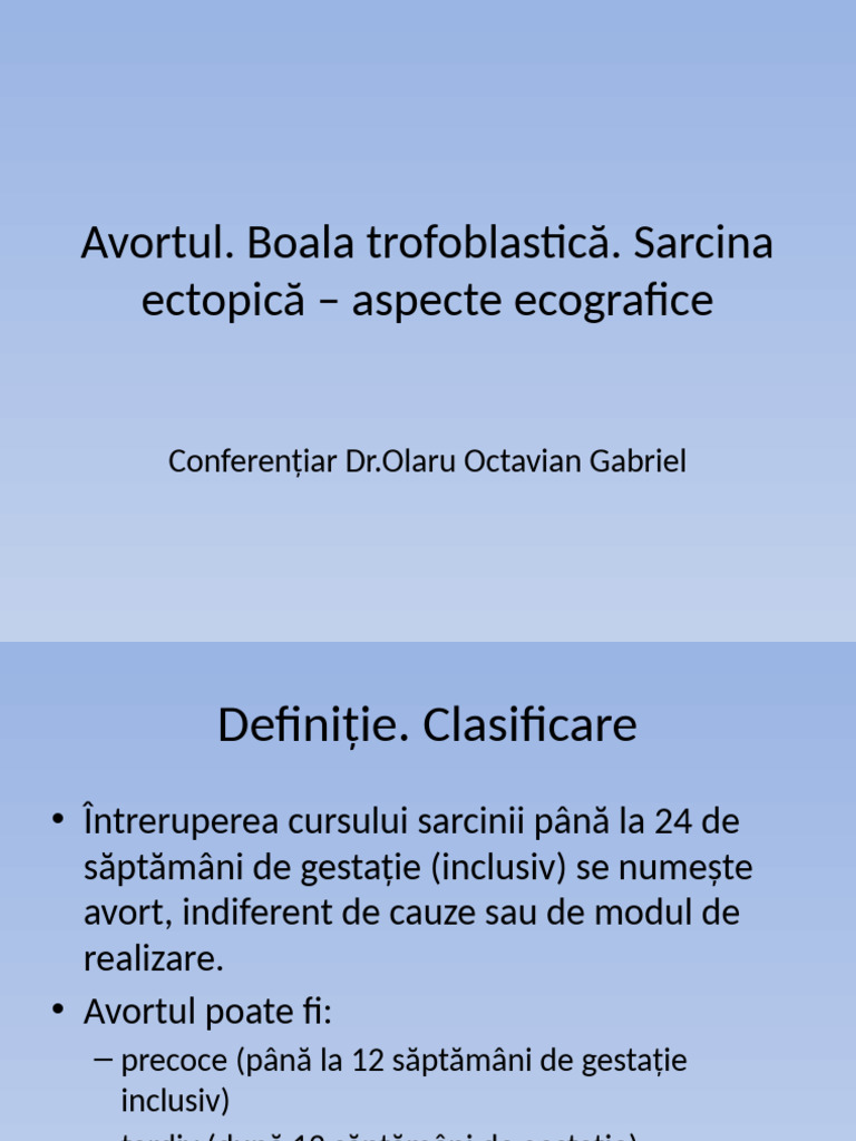 Avortul - Aspecte Ecografice | PDF