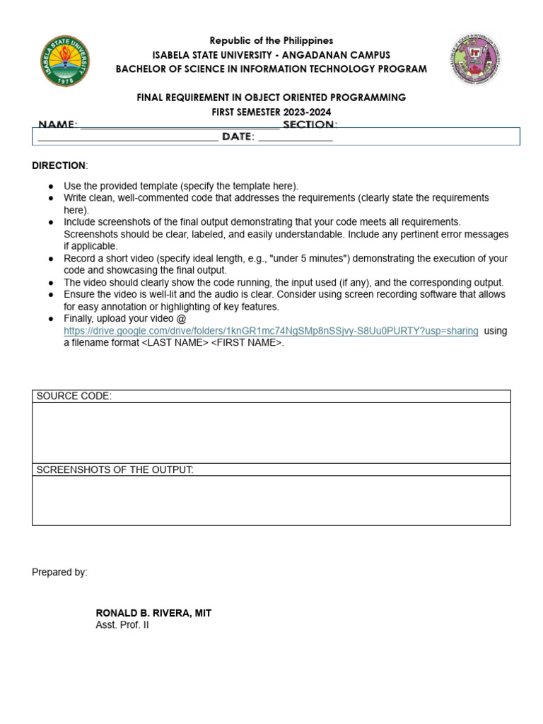 Final Requirement Template | PDF