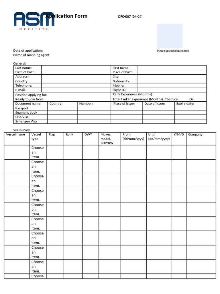 OFC-007 Application Form NEW | PDF | Chemical Substances | Products Of ...