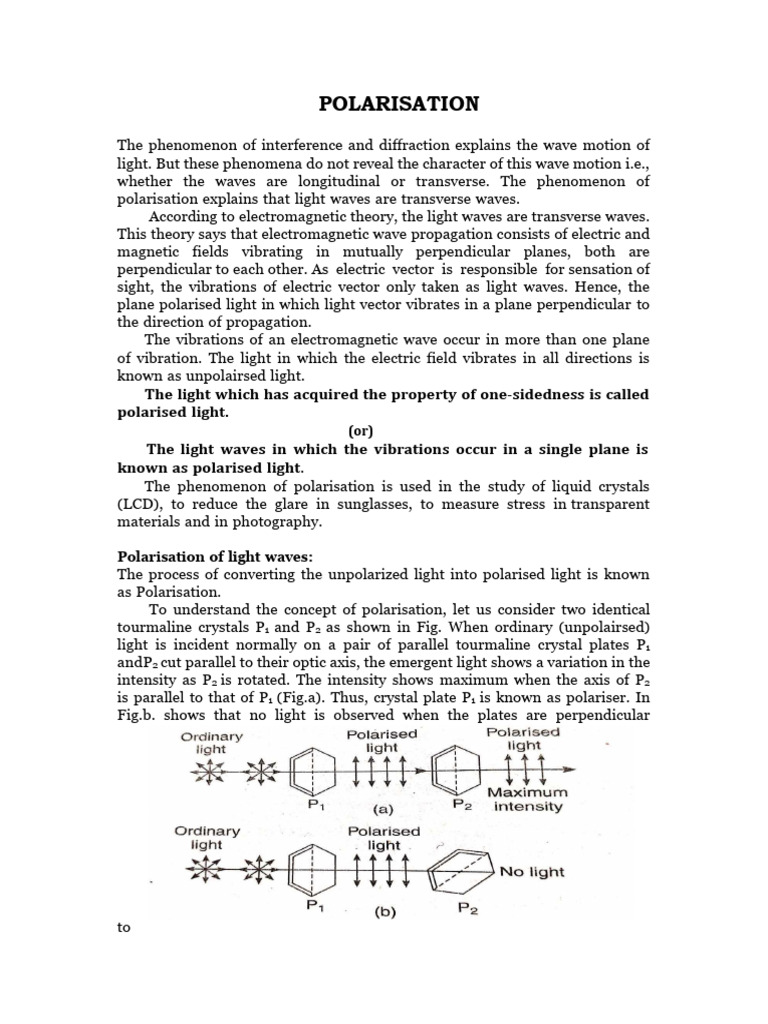 Polarisation | PDF | Polarization (Waves) | Waves