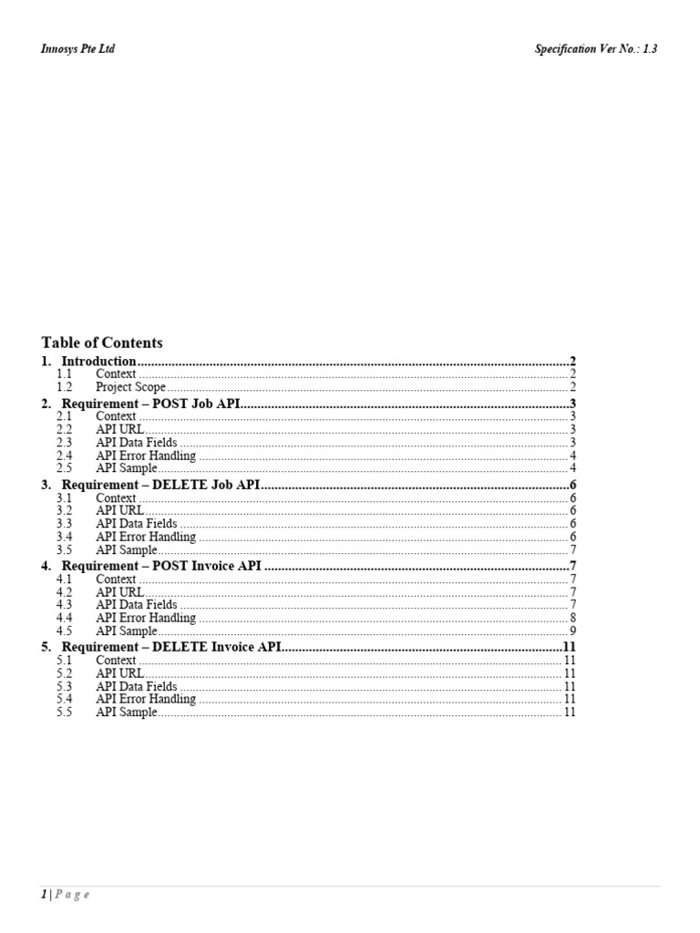 Job and Invoice API Specifications | PDF | Boolean Data Type | String ...