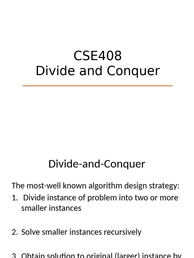 Divide and Conquer Algorithms Explained | PDF | Computational Science ...
