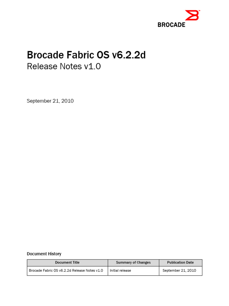 Brocade Fabric OS v6.2.2d Release Notes | PDF | Computing | Computer ...