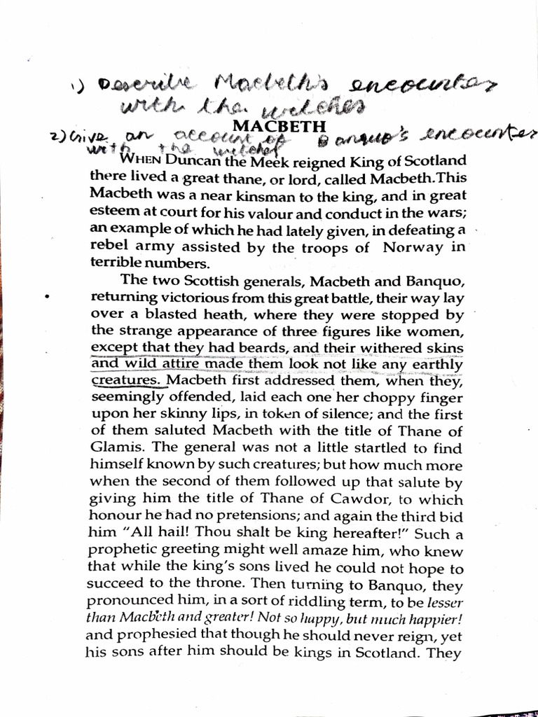 Macbeth's Ambition and Prophecy | PDF | Macbeth