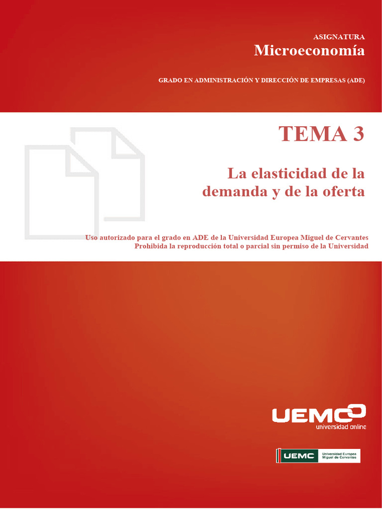 Tema 3. Elasticidad de Oferta y Demanda | PDF | Elasticidad (economía ...