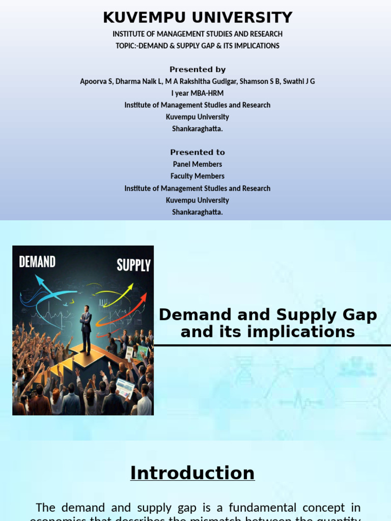 Demand and Supply Gap Analysis | PDF | Supply (Economics) | Demand
