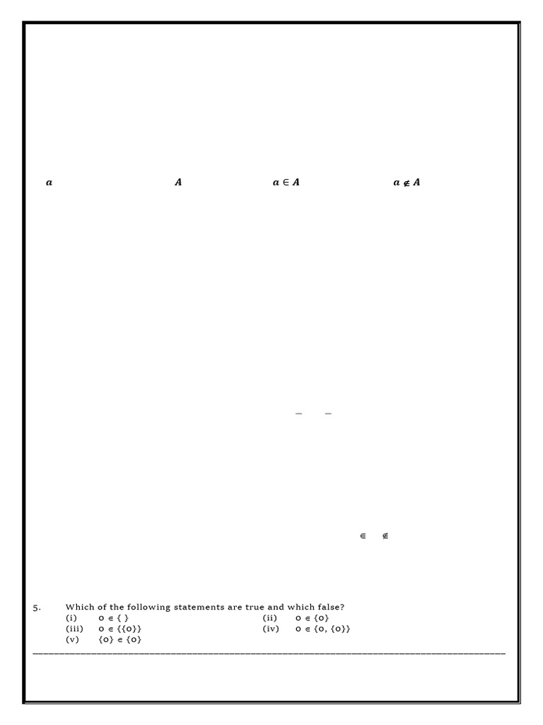 XI MATHS CH 1 SETS-WORKSHEET 1 (1) | PDF | Mathematics | Number Theory