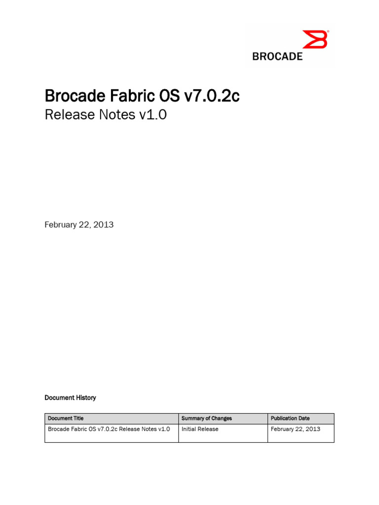Brocade Fabric OS v7.0.2c Release Notes | PDF | Computer Architecture ...