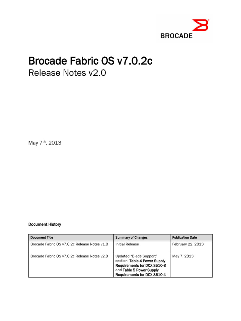 Brocade Fabric OS v7.0.2c Notes | PDF | Computer Network | Computer Science