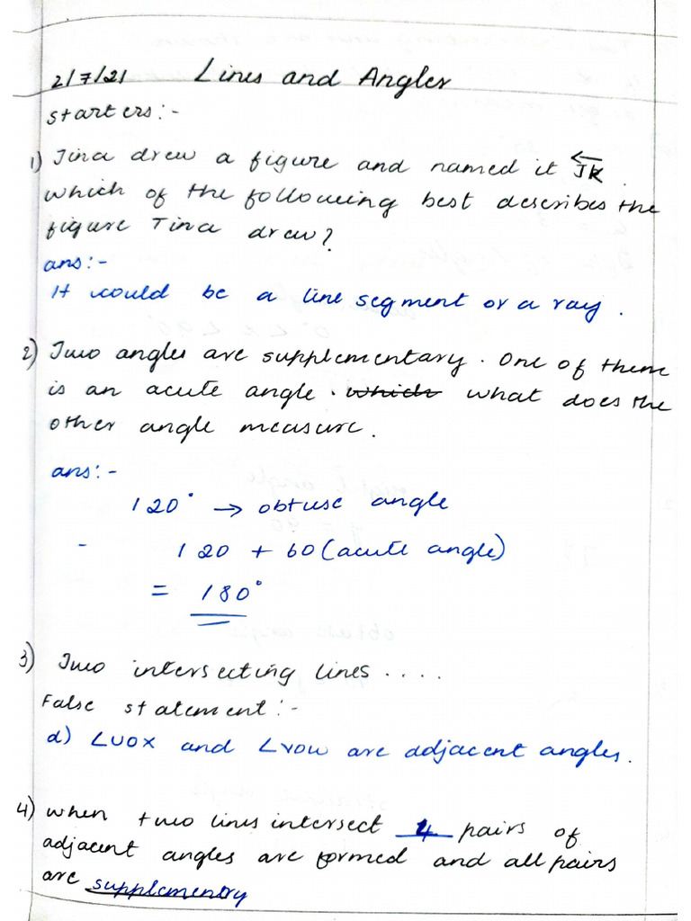 Math 2 Lines and Angles - PDF | PDF