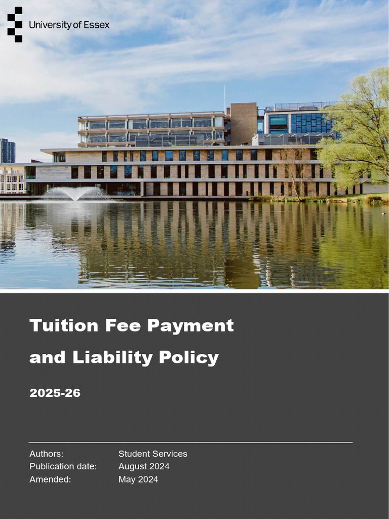 Essex Tuition Fee Policy 2025-26 | PDF | Fee | Tuition Payments