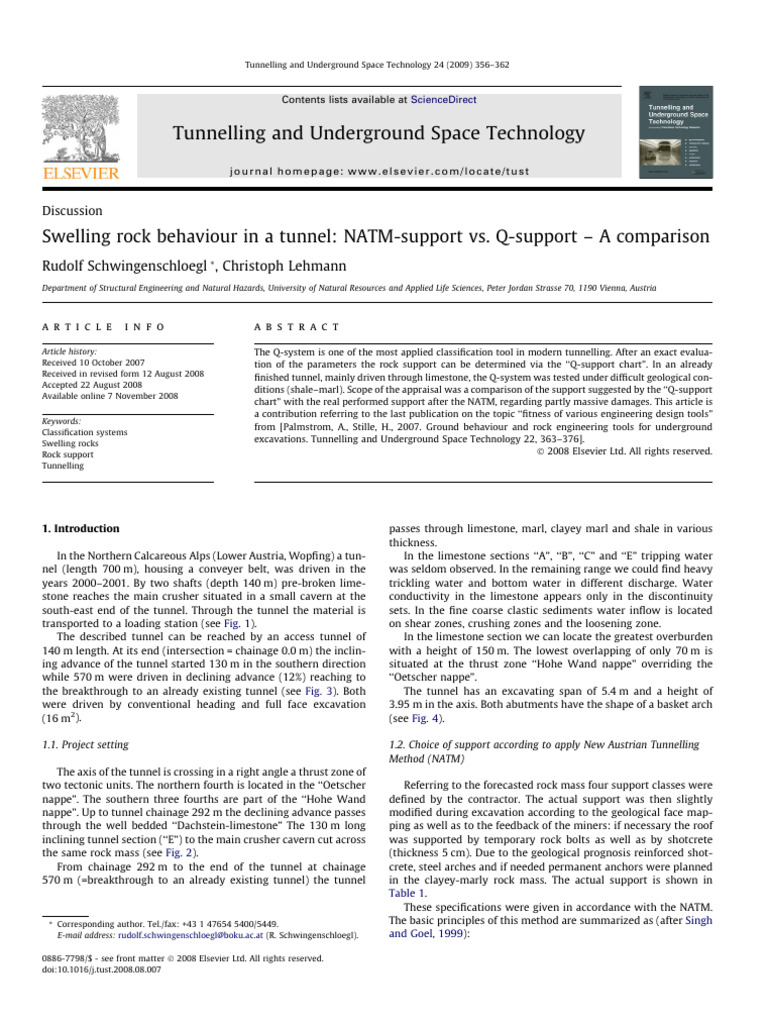 Swelling Rock Behavior in Tunneling | PDF | Tunnel | Rock (Geology)