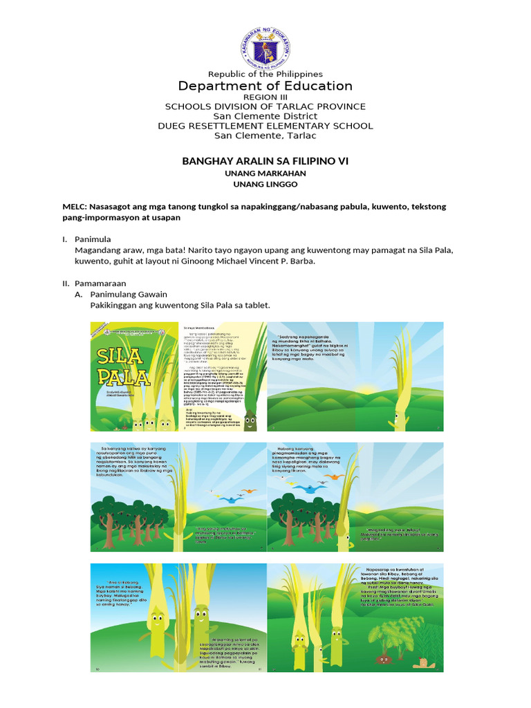 Lesson Plan In Filipino Vi For Classroom Observation Pdf