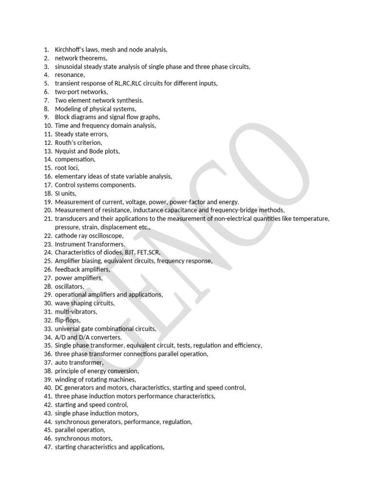 Comprehensive Electrical Engineering Topics | PDF | Amplifier ...
