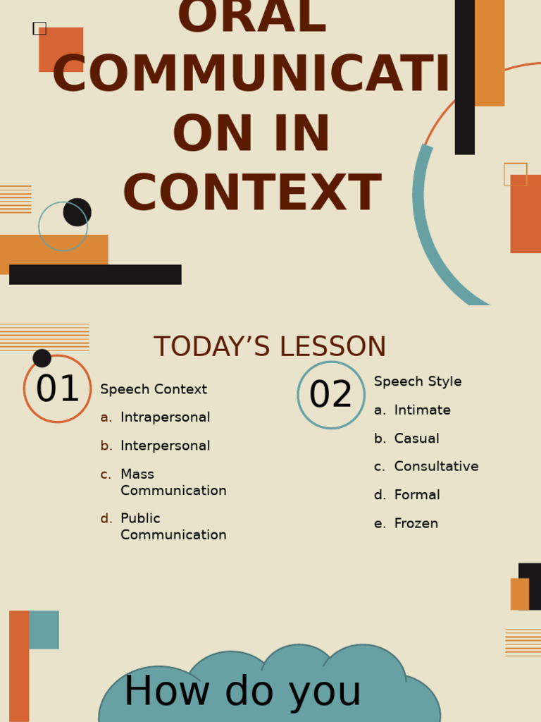6. Types of Speech Context and Speech Style | PDF | Communication ...