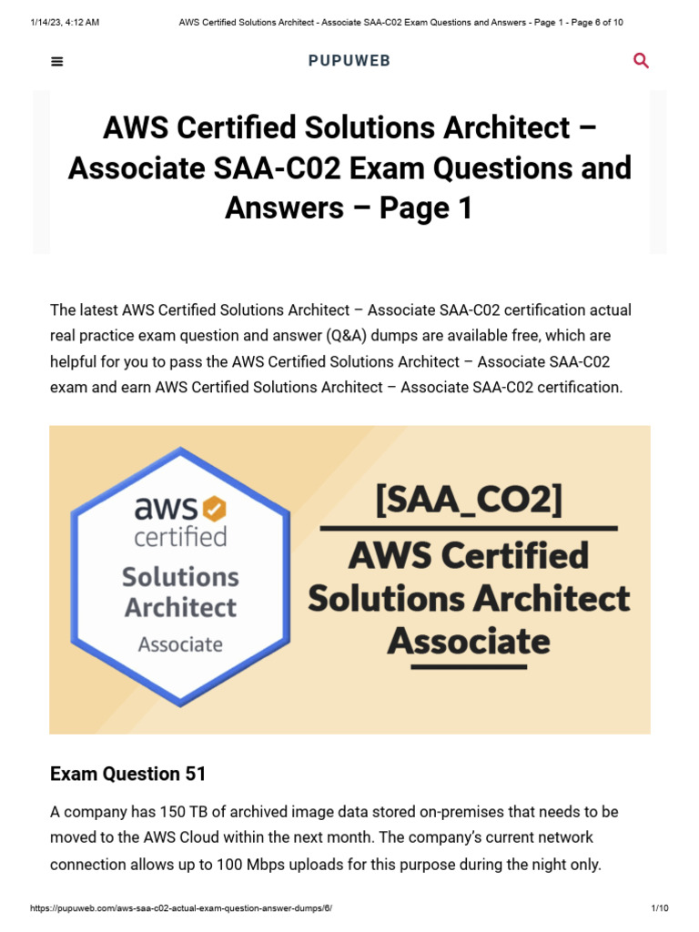 AWS SAA-C02 Exam Q&A Guide | PDF | Amazon Web Services | Databases