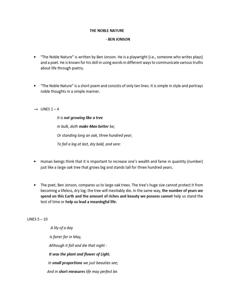 Summary - The Noble Nature | PDF