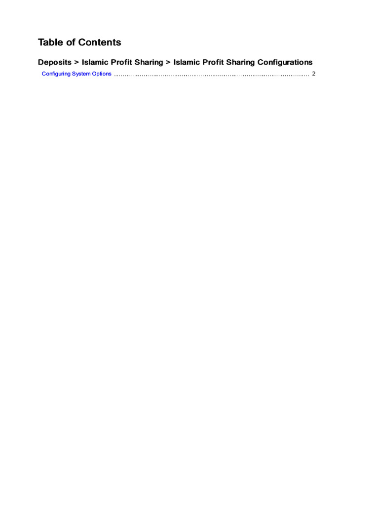 Configuring Islamic Profit Sharing Options | PDF | Computing