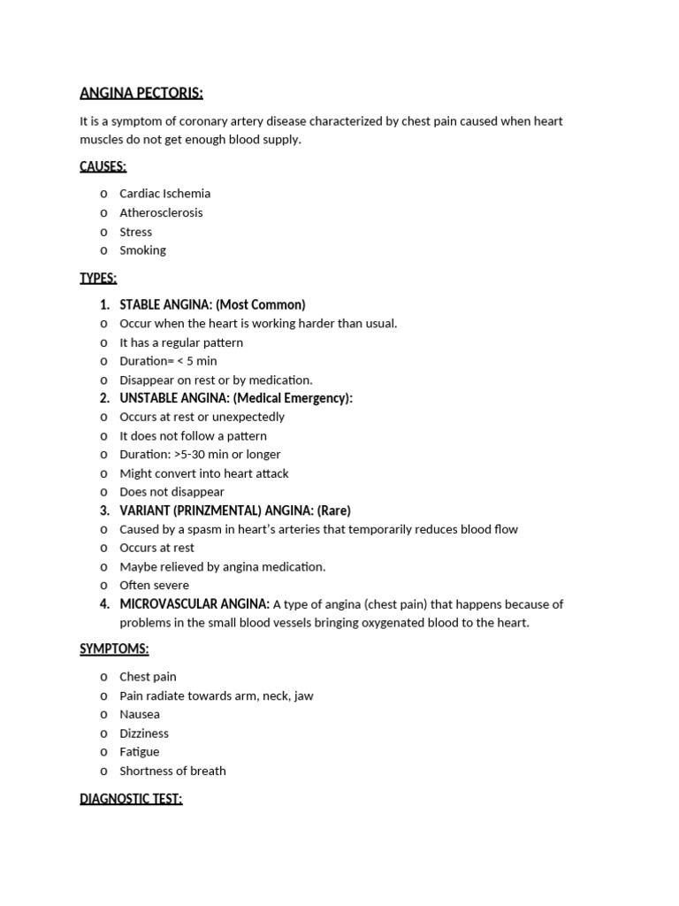 ANGINA PECTORIS AND HTN | PDF | Coronary Artery Disease | Myocardial ...