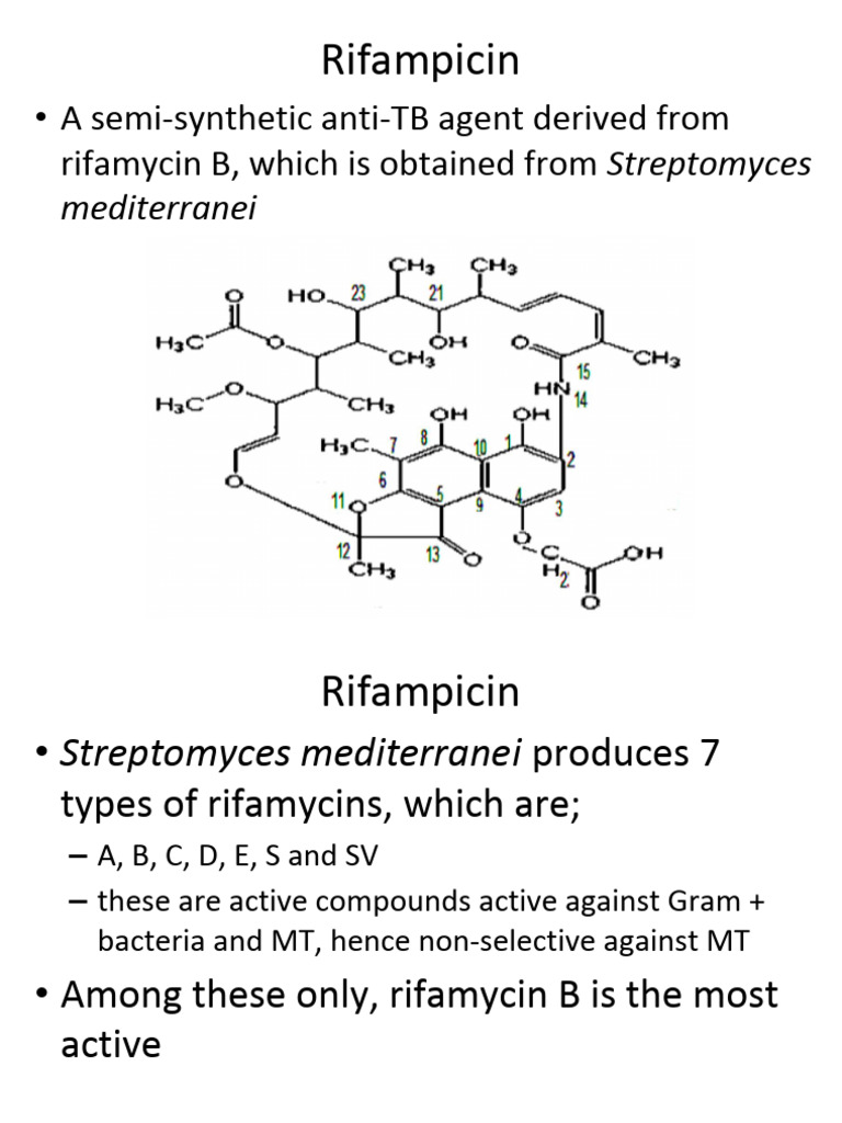 Rifampicin: Structure, Mechanism, Uses | PDF | Aromaticity | Biosynthesis