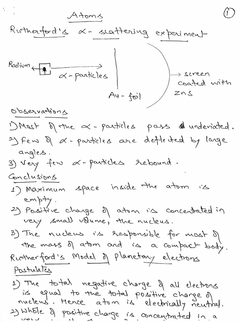 Atoms & Nuclei TT Notes | PDF