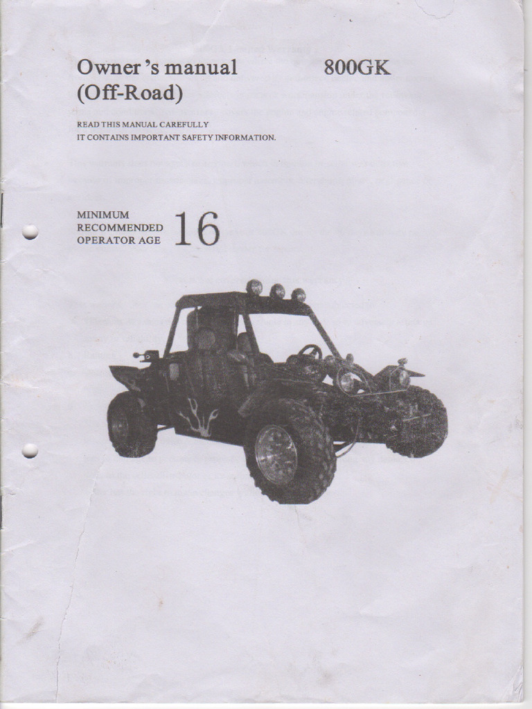 Kinroad KR 1100 Buggy Owner s Manual PDF