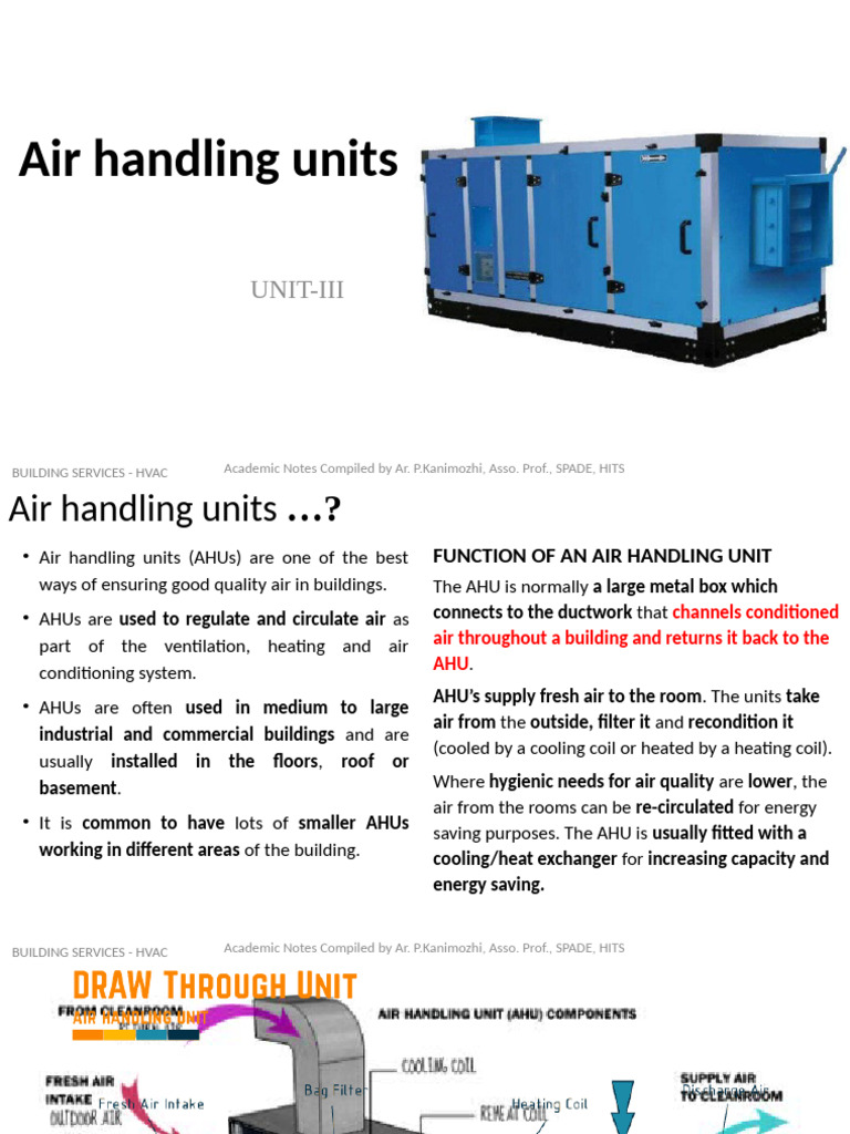 Overview of Air Handling Units in HVAC | PDF | Air Conditioning ...
