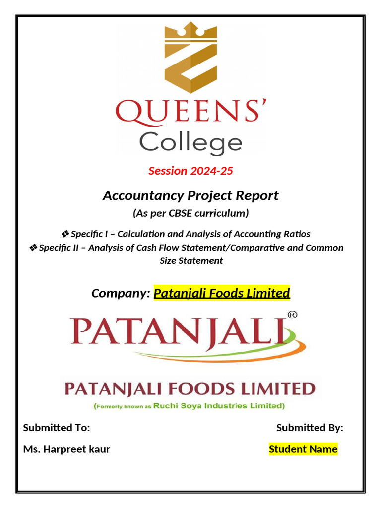 Financial Analysis of Patanjali Foods | PDF