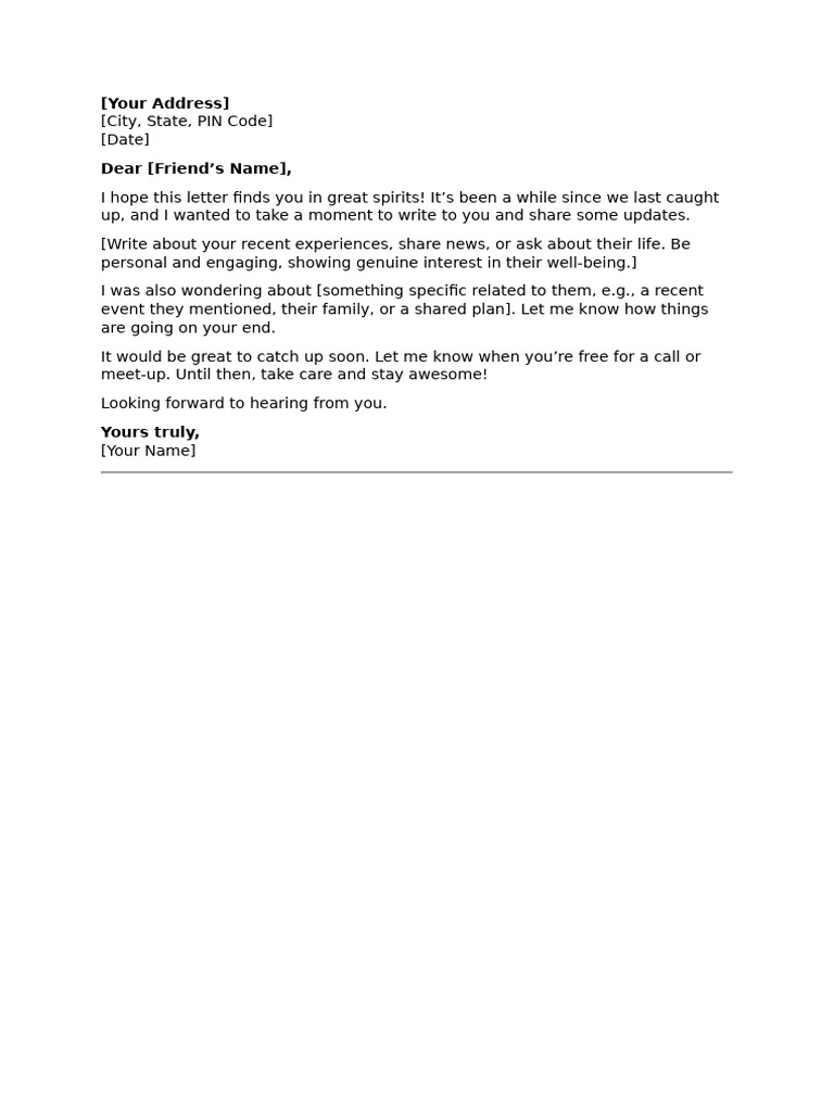 Letter To Friend | PDF