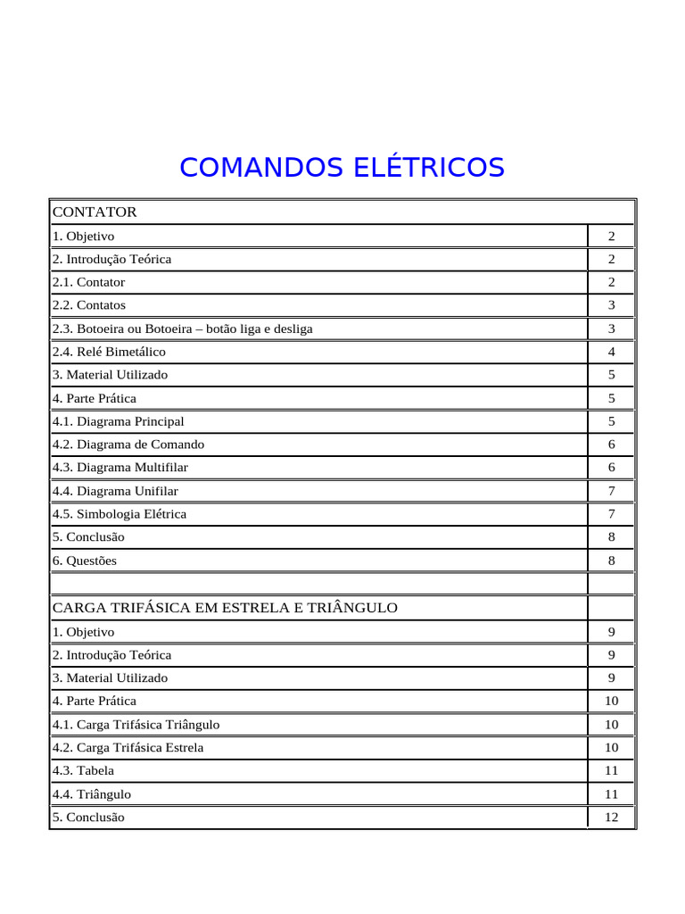 Comandos Elétricos de Motores | PDF | Motor elétrico | Motores