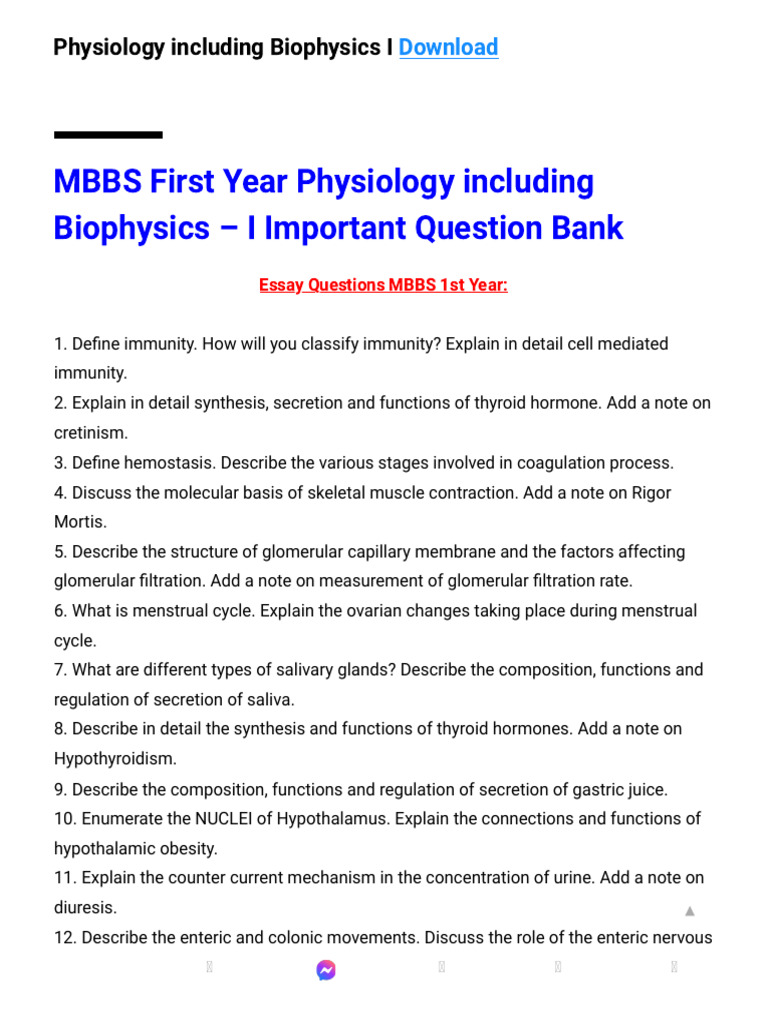 1st Year Mbbs Anatomy Important Questions FIRST YEAR MBBS MUST KNOW