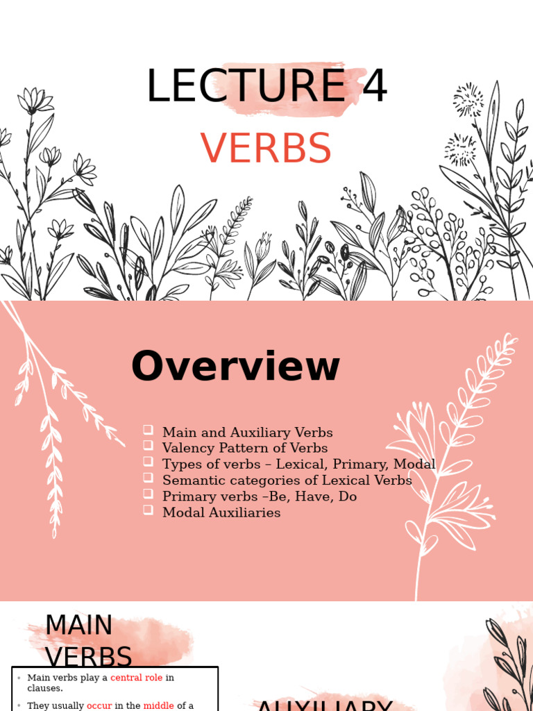 Understanding Main and Auxiliary Verbs | PDF | Verb | Adverb